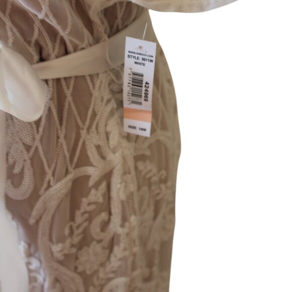 R&M Richards White Sequin Lattice Godet Gown 14W NWT's "Downton Abbey" - Picture 9 of 17